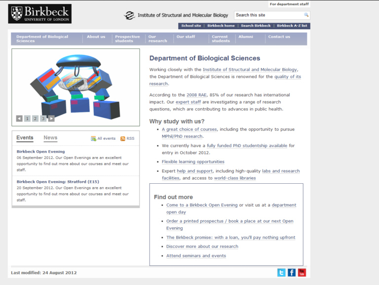Birkbeck University of London. Department of Biological Sciences