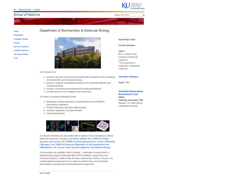 The University of Kansas. Medical Center. Department of Biochemistry & Molecular Biology
